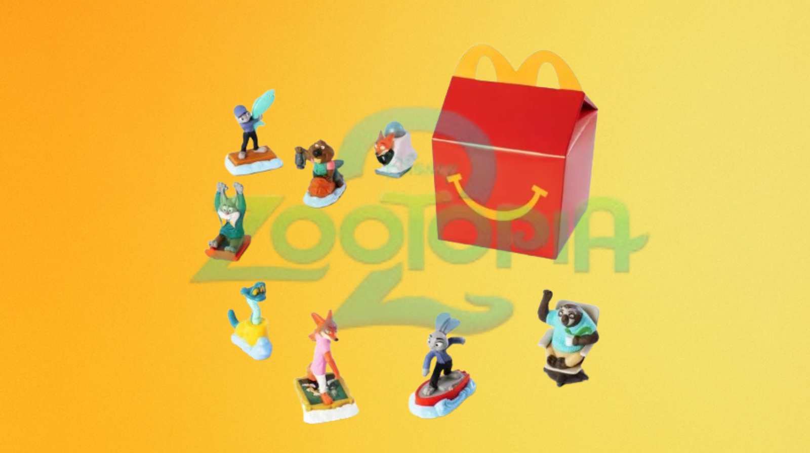 Full set of eight Zootopia 2 Happy Meal toys at McDonald’s